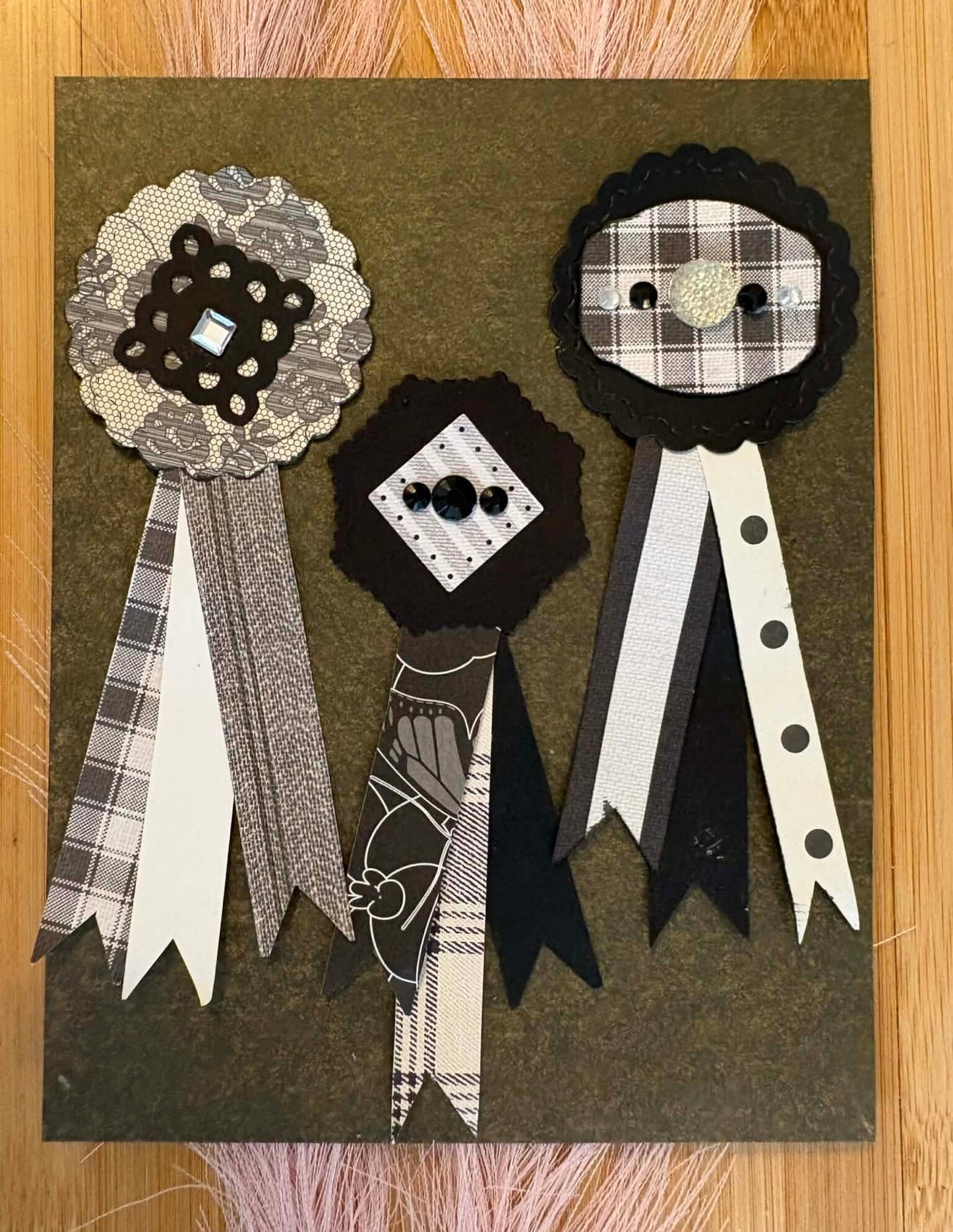 Award Ribbon Paper Embellishments Black 1