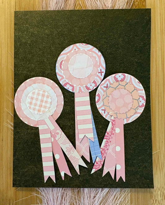 Award Ribbon Paper Embellishments PINK 3