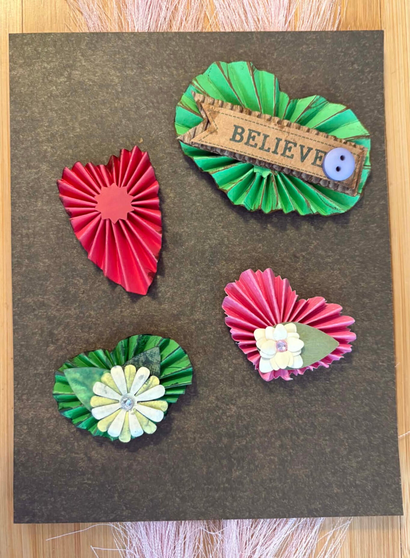 Rosette Paper Embellishments Hearts