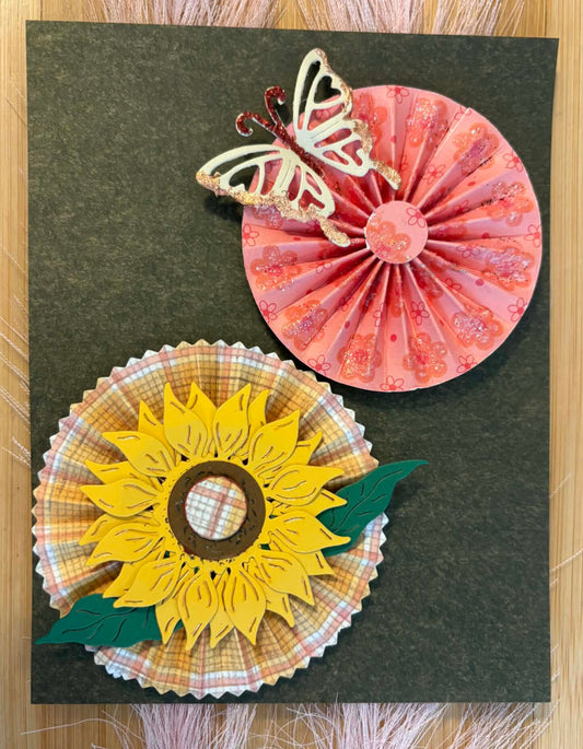 Rosette Paper Embellishments Sunflower and Butterfly