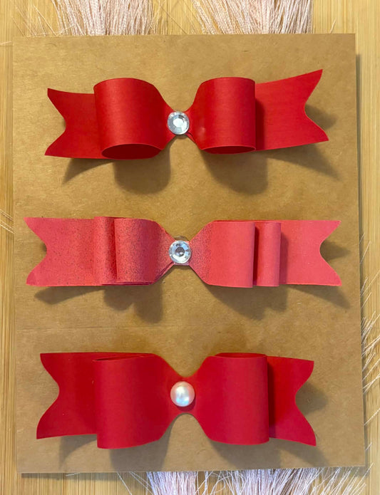 Bow Embellishment Red Paper