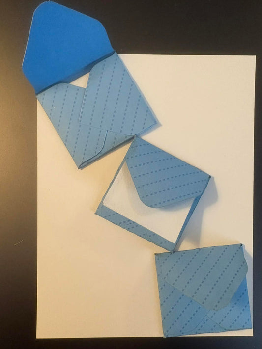 Mini Envelopes and Note Card Embellishments Blue