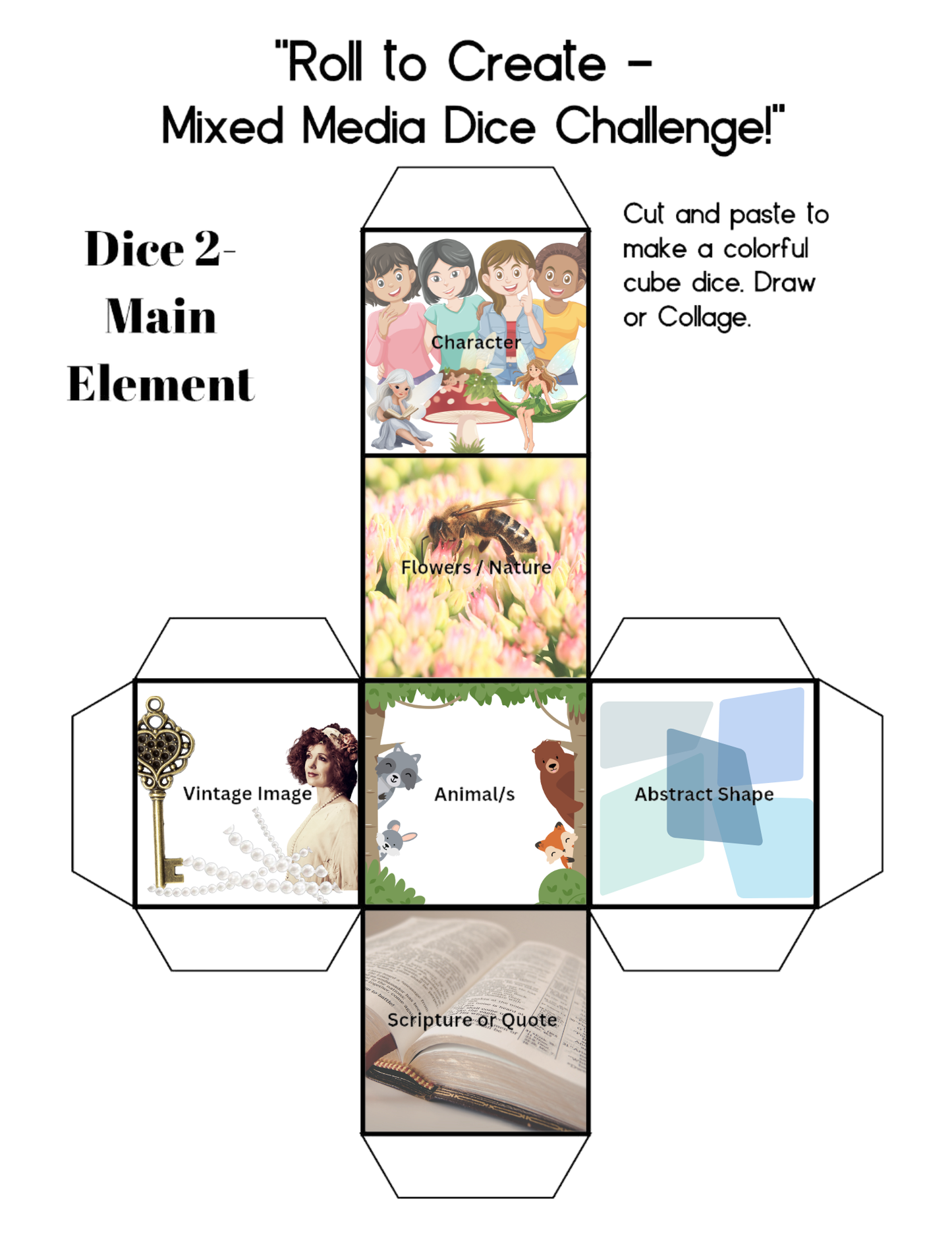 Roll and Create Dice Game Printable Free