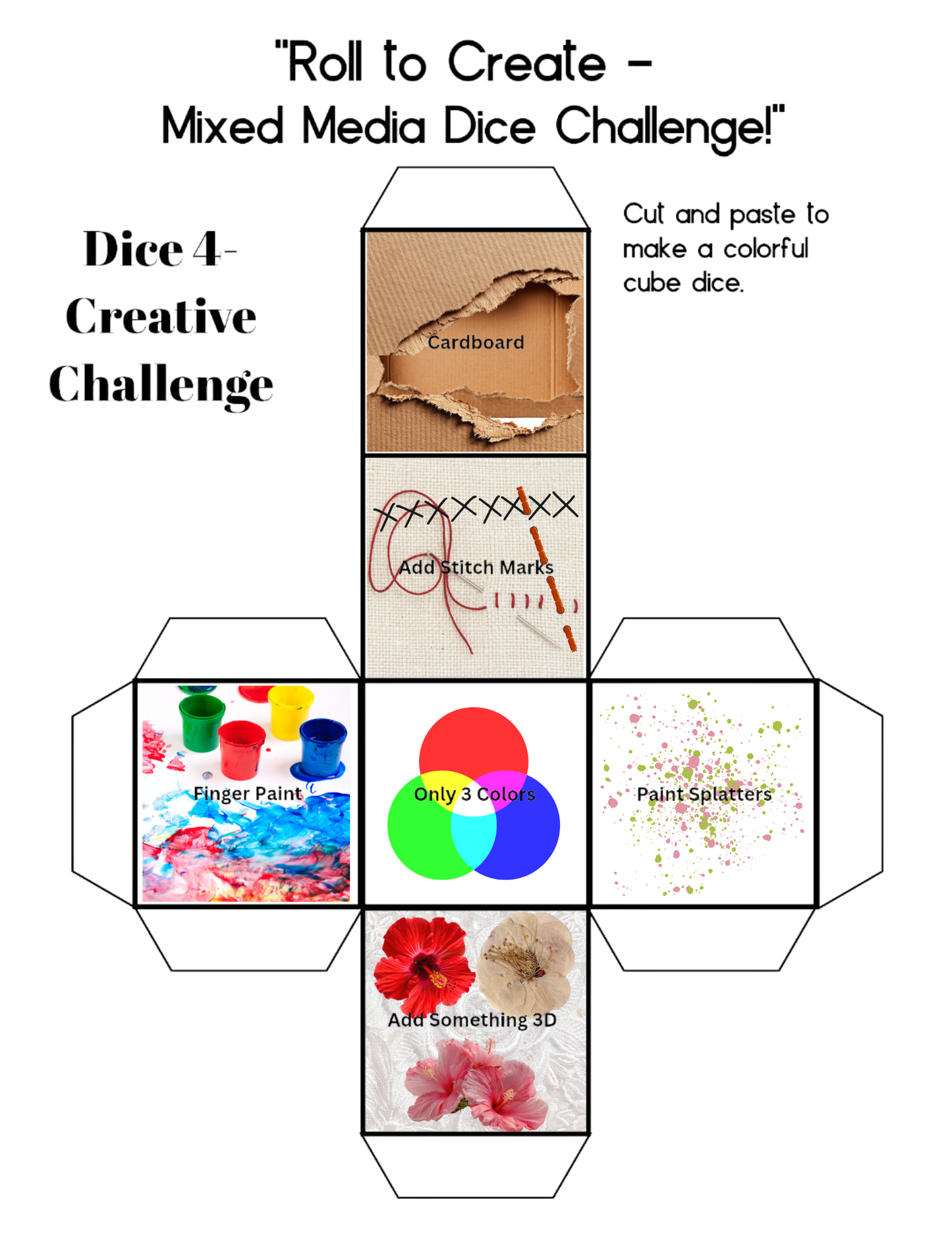 Roll and Create Dice Game Printable Free