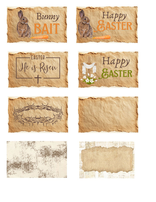 Free Digital Shabby Easter Cards for Junk Journal and Crafting